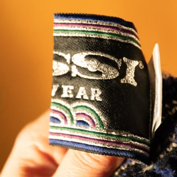 Y2K OSSI Skiwear Blue w White Snowflakes Wool Ski Hat unisex M - Picture 3 of 7